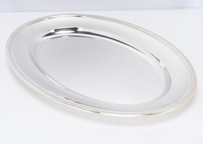 Lot 340 - A second half 20th century large silver plated oval serving dish by Christofle