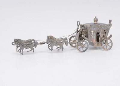 Lot 358 - An Edwardian period miniature coach and horses model