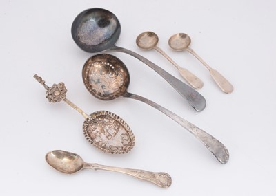 Lot 360 - Six Georgian and later silver spoons