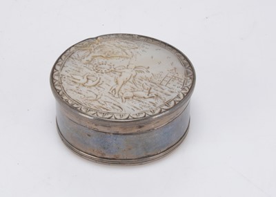 Lot 367 - A 19th century silver and mother of pearl circular box