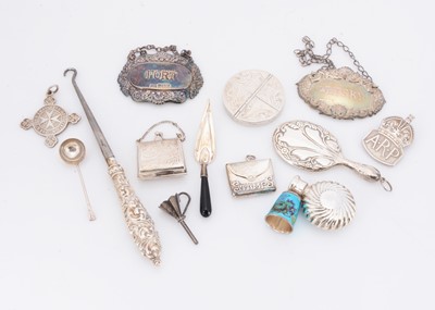 Lot 380 - A collection of small and miniature silver items