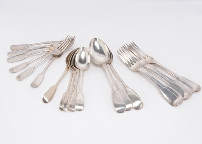 Lot 385 - A part harlequin quantity of Victorian silver cutlery