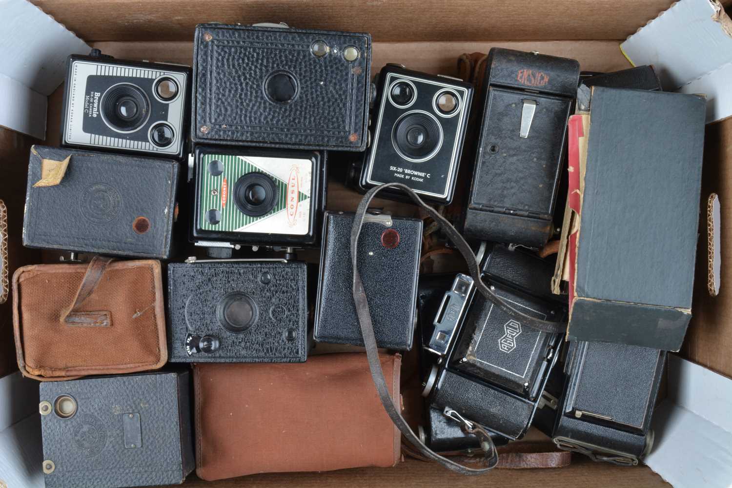 Lot 181 - A Tray of Box and Folding Cameras