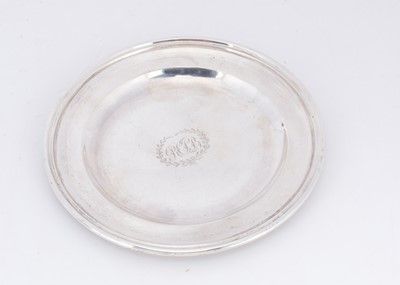 Lot 390 - A George III period silver card tray