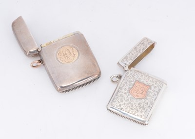 Lot 405 - Two early 20th century silver vesta cases