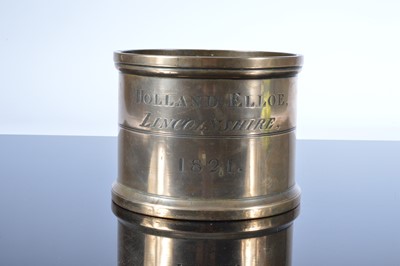 Lot 439 - A late Georgian period bronze one gallon measure