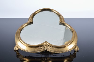 Lot 464 - A nice gilt metal tri-form mirrored stand