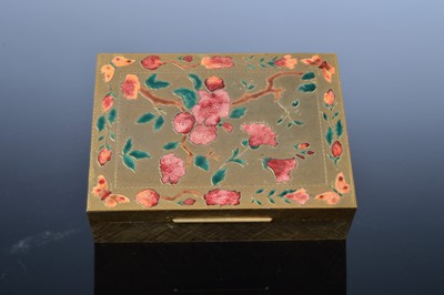 Lot 465 - An Italian brass and enamelled box