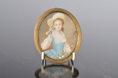 Lot 481 - A late Georgian ivory portrait miniature