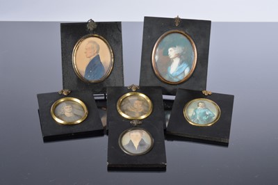 Lot 482 - Six portrait miniatures