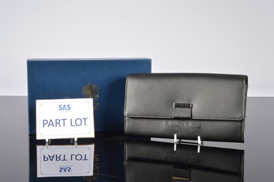 Lot 509 - Ten boxed modern unused black leather travel wallets from G. Collins of Royal Tunbridge Wells