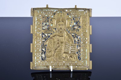 Lot 517 - An early 20th century brass icon