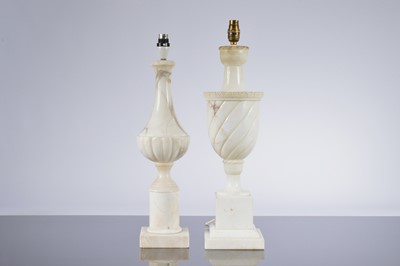 Lot 519 - Two carved marble lamp bases