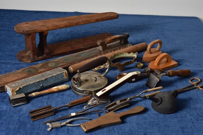 Lot 9 - An assortment of Irons and Ironing Accessories