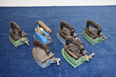 Lot 34 - Six Vintage Gas Irons