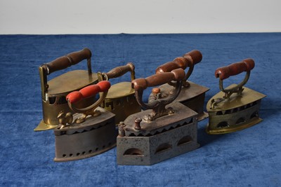 Lot 41 - A group of six Charcoal/Box Irons