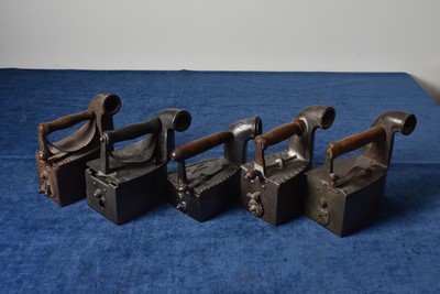 Lot 42 - Five Charcoal Irons with Chimneys