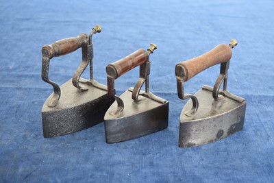 Lot 54 - A group of Three Vintage Box Irons