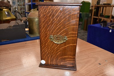 Lot 125 - A mahogany and brass travel desk and tidy