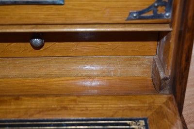 Lot 125 - A mahogany and brass travel desk and tidy