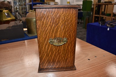 Lot 125 - A mahogany and brass travel desk and tidy