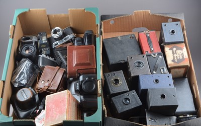 Lot 216 - Two Trays of Various Cameras