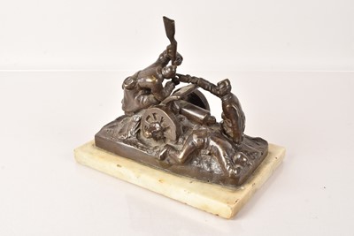 Lot 266 - A Bronze Franco-Prussian Artillery Sculpture