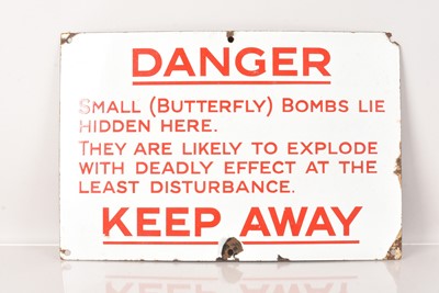 Lot 281 - Danger Small (Butterfly) Bombs Lie Hidden Here'