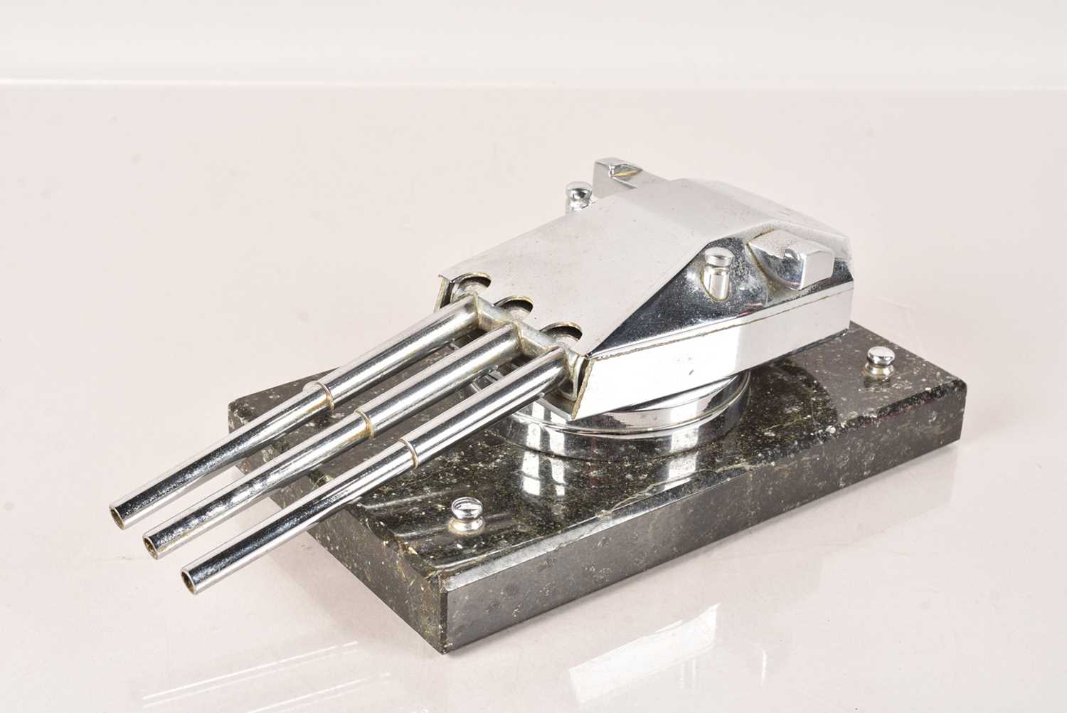 Lot 290 - A Ship's Triple Mount Turret Gun Desk Ornament