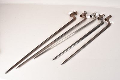 Lot 451 - A group of five Swedish Socket Bayonets