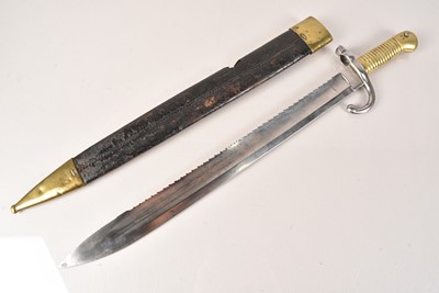 Lot 477 - A Belgian M1868 Sawback Bayonet