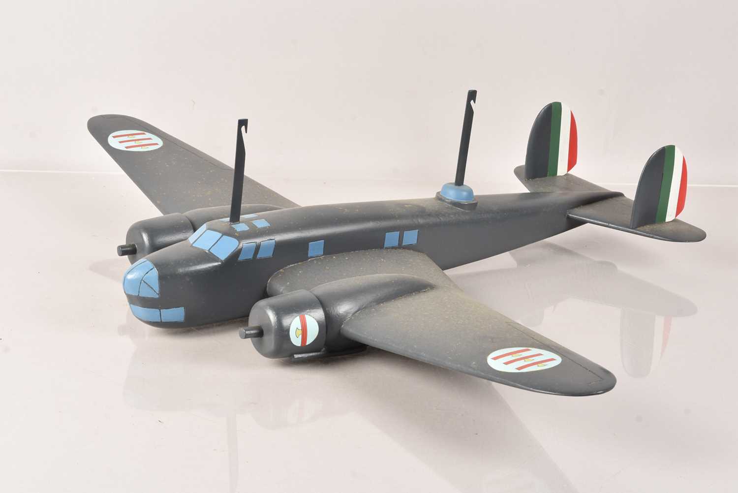 Lot 541 - A Wooden model of an Italian Bomber