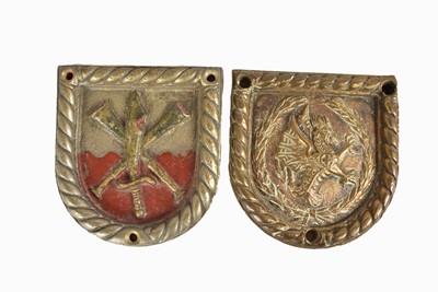 Lot 656 - Two heavy metal Ships Badges/Tampions