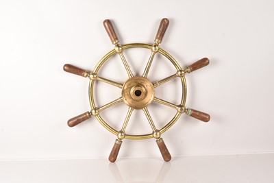 Lot 729 - A vintage Brown Bros & Co Ltd metal Ship's Wheel