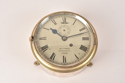 Lot 738 - A Ship's Bulkhead Clock by T & J.Perry