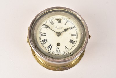 Lot 747 - A WWII Smith 8 Day 'Zig Zag' bulkhead clock