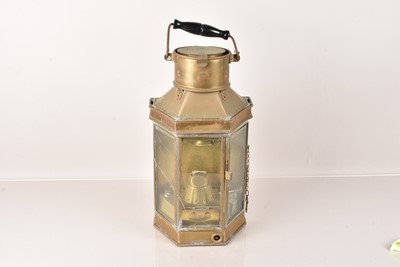 Lot 771 - A WWII Alderson & Gyde Ltd Brass Ships Lantern