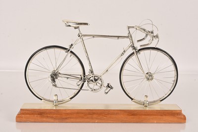 Lot 793 - An Italian Sterling Silver model of a Racing Bicycle by Sacchetti