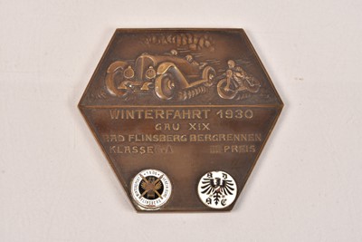 Lot 804 - A 1930 Winter Flinsberg Mountain Race medallion by Carl Poellath