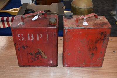 Lot 812 - Two SM & BP Ltd Two Gallon Petrol Cans