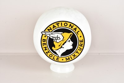 Lot 849 - A National Benzole Mixture Glass Petrol Pump Globe