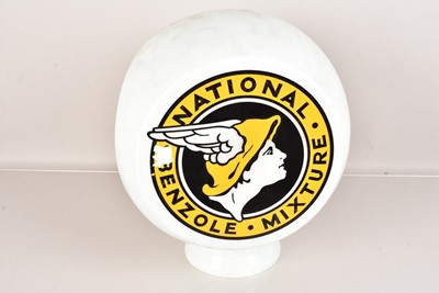 Lot 849 - A National Benzole Mixture Glass Petrol Pump Globe