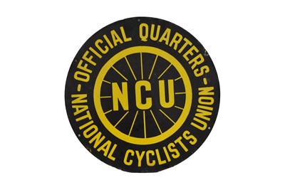 Lot 900 - National Cyclists Union 'Official Quarters' enamel sign