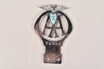 Lot 917 - A scarce AA badge for 1915