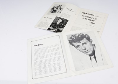 Lot 331 - Gene Vincent Programmes