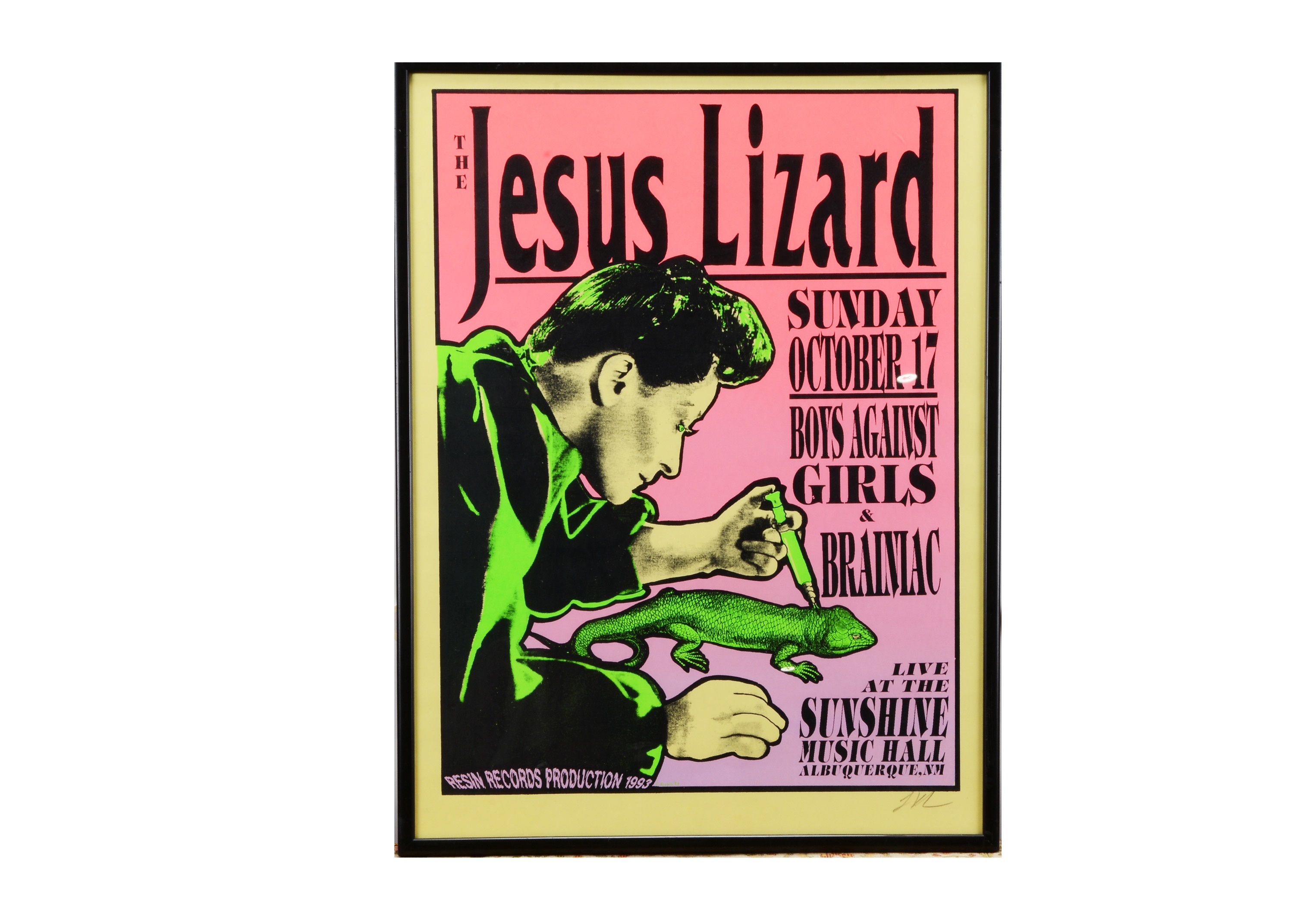 Lot 382 - The Jesus Lizard Concert poster / Signed,