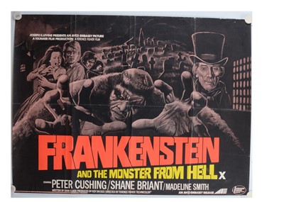 Lot 408 - Frankenstein and the Monster From Hell (1974) Quad poster