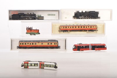 Lot 5 - Kato and Tomy N Gauge Steam Locomotives Railcars Trams and Diesel Shunter (7)