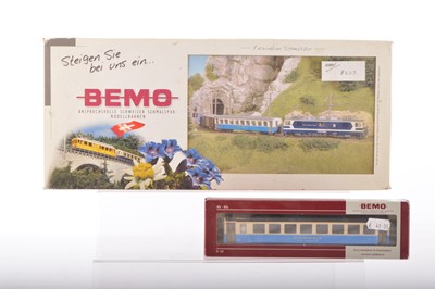 Lot 14 - Bemo HOe/HOm Swiss Montreux Oberland Bernois Freight Starter Set with Additional Coach (2)