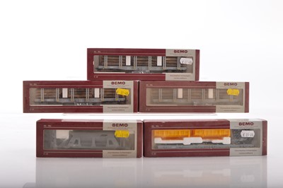 Lot 38 - Bemo HOe/HOm Swiss Stake Flat Cars and Other Freight Stock (5)